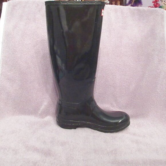 Hunter Tall Waterproof Rain Boots Size 9 Black Winter Snow Barn Work Chore Welly - Picture 6 of 13